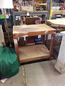 lot 209 image: Wood work bench tablle
