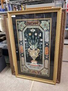 lot 202 image: Large framed piece of wall art