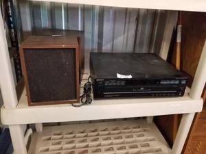 lot 208 image: Sony CD player and pair of speakers