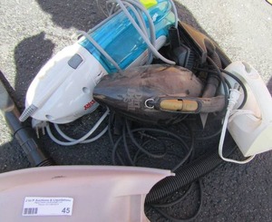 lot 45 image: 2 dirt devil vacuums and handheld mixer