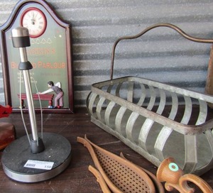 lot 150 image: metal handled basket paper towel holder candle wall sconce 22 billiards pool plaque