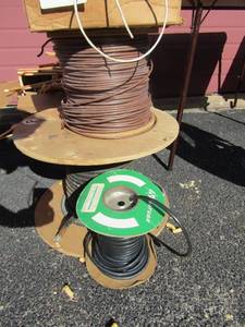 lot 251 image: Black air hose spools x 2 real core seg wire