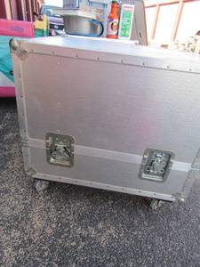 lot 245 image: 2 piece metal locked  rolling BOX used for instruments QTY 2