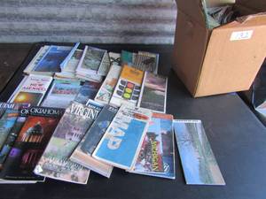 lot 274 image: Box full of assorted maps 43 different states