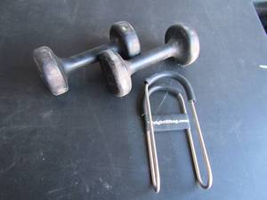 lot 275 image: two 10 lbs. hand weights  1 weight sling