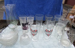lot 317 image: Assorted glasses, soap bowls margarita glasses and more