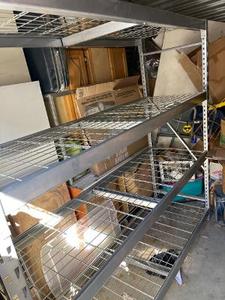 lot 337 image: LARGE METAL STORAGE RACK - MESH GRID SHELVES  6FT X 6FT X 2 FT