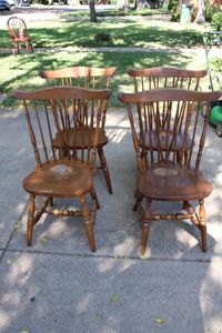 lot 36 image: Set of 4 Kitchen Windsor Back Dining Chairs