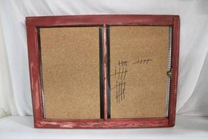 lot 52 image: Dual Corkboard with Rustic Window Frame (31 x 24)