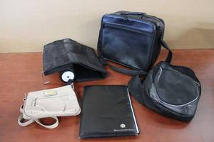 lot 108 image: Rosetti Purse, Rolling Shopping Bag, Targus Leather Laptop Bag and More