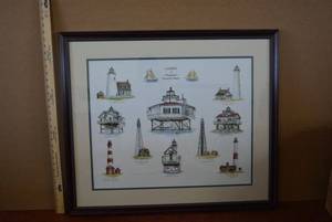 lot 106 image: Print of Lights of Virginias Eastern Shore signed by artist