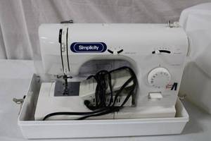 lot 168 image: Simplicity Sewing Machine Model SL 415 with Case and Accessories, see pictures