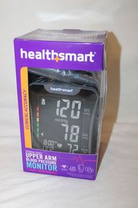 lot 179 image: HealthSmart upper arm blood pressure monitor in box, premium series. Visual BP Guide
