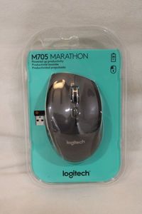lot 205 image: Logitech M705 Marathon Wireless Mouse New in blister pack packaging