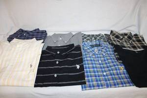 lot 191 image: (7) Polo Ralph Lauren  US Polo Assn shirts. Sizes (2) L, ,XL, (4) Med, Womens 1416,