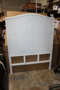 lot 248 image: White Wicker Headboard Twin Size
