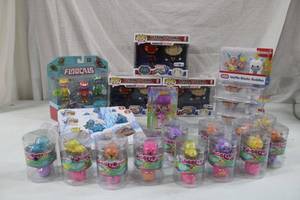 lot 255 image: Toys Pop Games, JigglyDoos, Waffle Blocks, Disneys Frozen Tsum Tsum, Barbie Video Game Hero, and Floogals