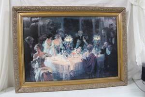 lot 262 image: Wall Art One Canvas Painting and One Print, Large Frames Please Preview