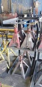 lot 71 image: Heavy Duty Steel Jack Stand Rack (Jacks Not Included)  PICKUP FOR THIS ITEM IS FRIDAY ONLY