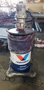 lot 174 image: Graco Fire Ball Pump & 120 lb Valvoline VV611 Multi-Purpose Grease w Rolling Barrell Dolly, Drum is Full