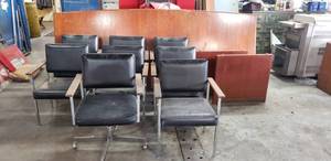 lot 396 image: Solid Wood Conference table w 8 Action Chairs