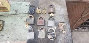 lot 440 image: Lot of 10 Antique and Vintage Locks - Yale, Elgin, Slaymaker, Eagle