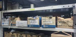 lot 477 image: Shelf Contents - Brackets, Grommets, Valves, and More  THIS ITEM MUST BE PICKED UP WEDNESDAY OR THURSDAY