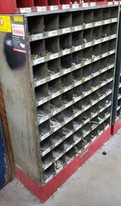 lot 541 image: Imperial Heavy Duty Steel 72-Compartment Parts Bin.  CONTENTS INCLUDED.