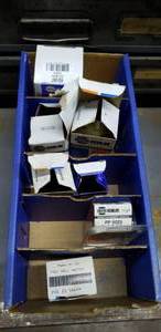 lot 566 image: Box of Misc Switches.  See Part #s for Specifics  THIS ITEM MUST BE PICKED UP WEDNESDAY OR THURSDAY