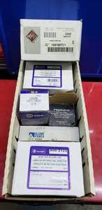 lot 578 image: Box of Misc Parts.  Injector Return Lines, Switches, Connectors & More.  See Part #s for Specifics  THIS ITEM MUST BE PICKED UP WEDNESDAY OR THURSDAY