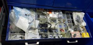 lot 580 image: Contents of Drawer - Contents Include Specialized Fluid Fittings, Sensors & More  THIS ITEM MUST BE PICKED UP WEDNESDAY OR THURSDAY