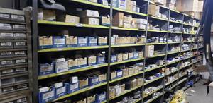 lot 678 image: 7 Racks of Adjustable Metal Shelving (Contents Not Included)  SHELVING MUST BE PICKED UP FRIDAY ONLY