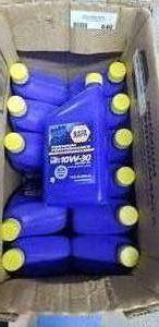 lot 640 image: Box of 12 Quarts of Napa 10W-30 Synthetic Motor Oil