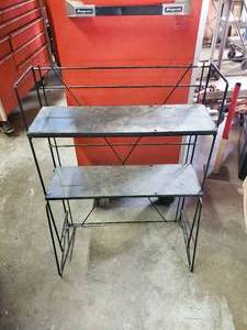 lot 405 image: 2 Shelf Black Metal Rack