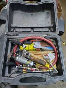 lot 459 image: Case with Pneumatic Grinder and Various Other Tools