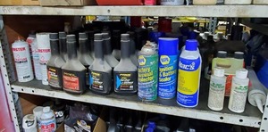 lot 463 image: Shelf Contents - Lubricants, Spray Paint, Butane, Cleaners, and More  THIS ITEM MUST BE PICKED UP WEDNESDAY OR THURSDAY