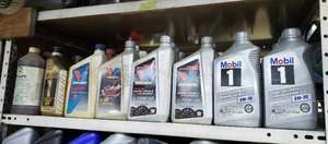 lot 469 image: Shelf Contents - Oil and Transmission Fluid  THIS ITEM MUST BE PICKED UP WEDNESDAY OR THURSDAY