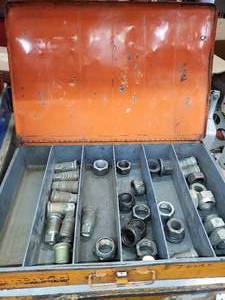 lot 510 image: Steel Parts Drawer w 6 Compartments & Contents Included, Bolts and Nuts