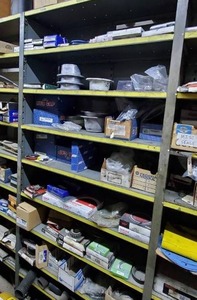 lot 658 image: Contents of Shelf - Automotive Air Filters, Oil Seals, and More - Shelf NOT Included  THIS ITEM MUST BE PICKED UP WEDNESDAY OR THURSDAY