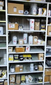 lot 668 image: Contents of Shelf - Fuel Filters and Emission Control Filters - Shelf NOT Included  THIS ITEM MUST BE PICKED UP WEDNESDAY OR THURSDAY