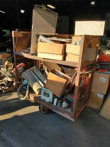 lot 791 image: Metal Industrial Rolling Cart - Contents NOT Included  PICKUP FOR THIS ITEM IS FRIDAY ONLY