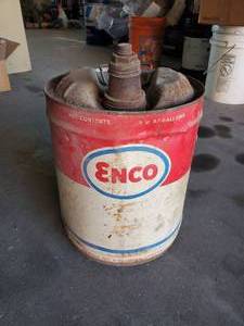 lot 815 image: Vintage Enco 5 Gallon Gas Can.  A great display piece