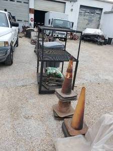 lot 1013 image: Entire Contents of Row - Contents Include File Cabinets, Oil Drums, Chains, Table Saw, and More - SEE PHOTOS