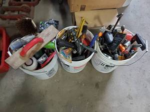 lot 1049 image: 3 Buckets Full of Miscellaneous Hand Tools