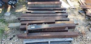 lot 950 image: Lot of Scrap Steel - I Beams and Square Pipes