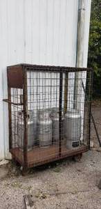 lot 1032 image: Industrial Rolling Cage - Tanks NOT Included