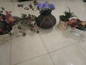 lot 59 image: FAUX FLOWERS AND VASES