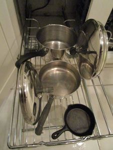lot 74 image: FABERWARE POTS &amp PANS W LIDS VILLEROY &amp BOCK, CUCINAS PRO CAST IRON SKILLE