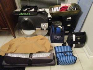 lot 89 image: OMEGA PAW SELF CLEANING LITTERBOX, INSULATED BAGS, FILING BINS, CAR SHADE &amp MORE