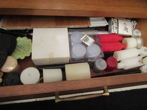 lot 75 image: MANY CANDLES, SOME NEW, SOME USED